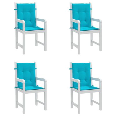 vidaXL Podušky na židli s nízkým opěradlem 4 ks tyrkysové textil