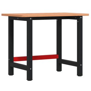 vidaXL Pracovn&iacute; stůl 100x60x81,5 cm masivn&iacute; bukov&eacute; dřevo obd&eacute;ln&iacute;kov&yacute;