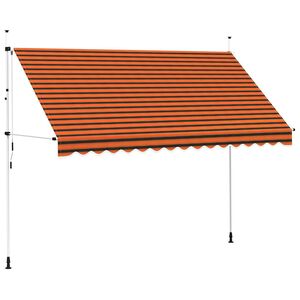 vidaXL Ručně zatahovac&iacute; mark&yacute;za 350 cm oranžovo-hněd&aacute;