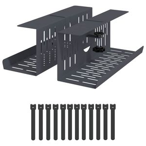 vidaXL Tray na kabely pod stolem 2 ks Antracitov&aacute; 35 x 12 x 13 cm Ocel