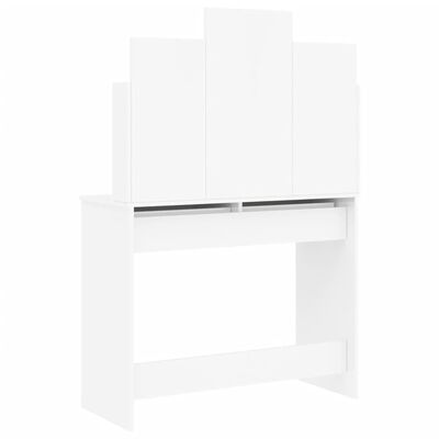 vidaXL Toaletní stolek se zrcadlem bílý vysoký lesk 96 x 39 x 142 cm