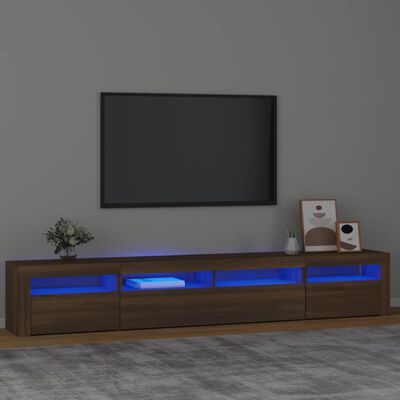 vidaXL TV skříňka s LED osvětlením hnědý dub 240x35x40 cm