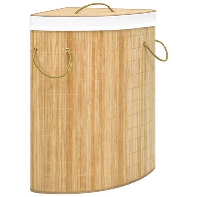 vidaXL Rohový bambusový koš na prádlo 60 l