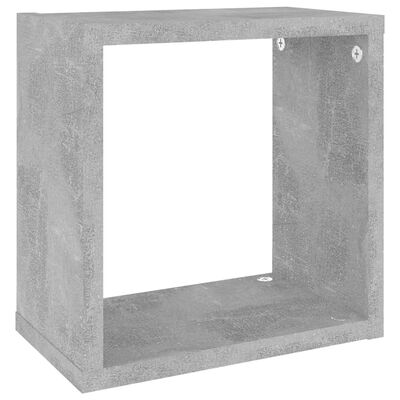 vidaXL Nástěnné police kostky 2 ks betonově šedé 26 x 15 x 26 cm