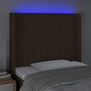 vidaXL Čelo postele s LED tmavě hněd&eacute; 93 x 16 x 118/128 cm textil