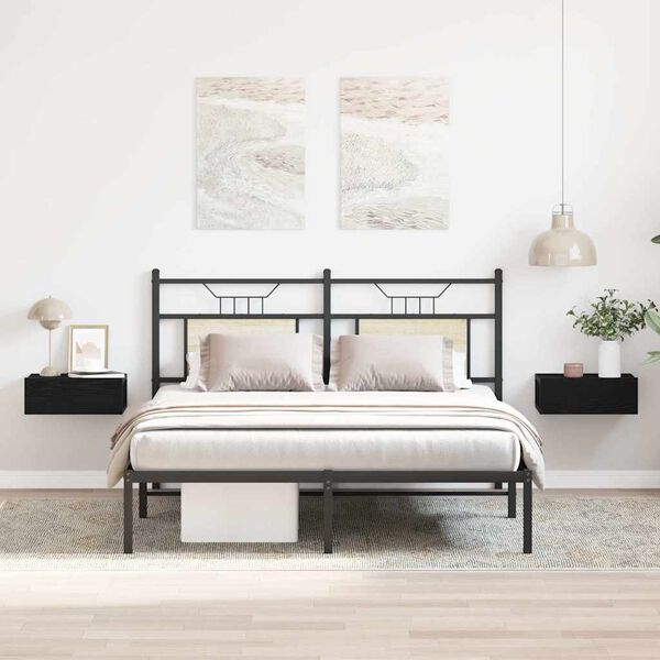 vidaXL Plovouc&iacute; nočn&iacute; stolky 2 ks čern&yacute; dub 40 x 32 x 15 cm, konstrukčn&iacute; dřevo