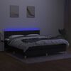 vidaXL Box spring postel s matrac&iacute; a LED čern&aacute; 180x200 cm textil