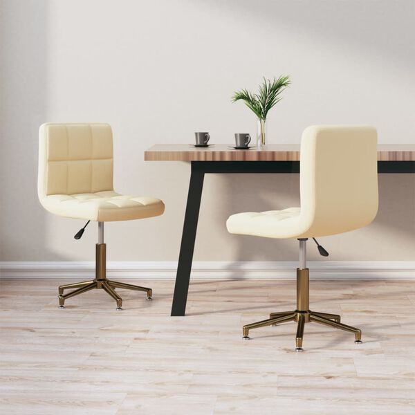 vidaXL Otočn&eacute; j&iacute;deln&iacute; židle 2 ks kr&eacute;mov&eacute; samet