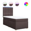 vidaXL Box spring postel s matrac&iacute; tmavě hněd&aacute; 90x190 cm textil