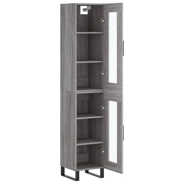 vidaXL Skř&iacute;ň highboard &scaron;ed&aacute; sonoma 34,5 x 34 x 180 cm kompozitn&iacute; dřevo