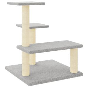 vidaXL &Scaron;krabadlo pro kočky se sisalov&yacute;mi sloupky světle &scaron;ed&eacute; 61 cm