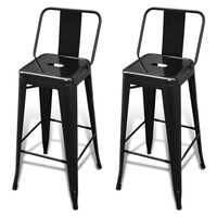 vidaXL Barové stoličky 2 ks černé ocel