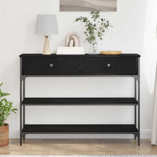 vidaXL Konzolov&yacute; stolek Čern&yacute; dub 100 x 25 x 75 cm kompozitn&iacute; dřevo