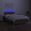 vidaXL Box spring postel s matrac&iacute; a LED tmavě hněd&aacute; 120x190 cm textil