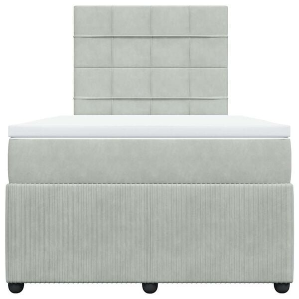 vidaXL Box spring postel s matrac&iacute; světle &scaron;ed&aacute; 120 x 200 cm samet