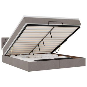 vidaXL Osmansk&yacute; r&aacute;m postele s matrac&iacute; taupe 160x200cm textil