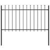 vidaXL Zahradn&iacute; plot s kop&iacute;m nahoře ocelov&yacute; 181 x 100 cm čern&yacute;