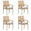 vidaXL Zahradn&iacute; křesla 4 pcs Beige a kr&eacute;mov&aacute; b&iacute;l&aacute; Polyratan a ak&aacute;cie