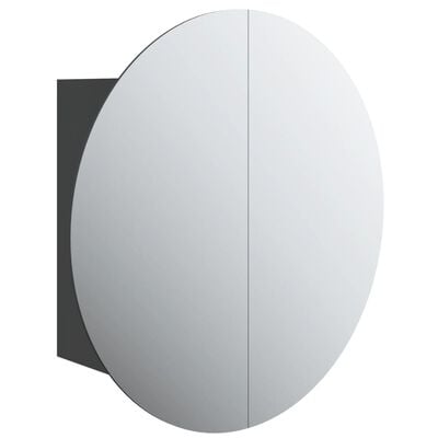 vidaXL Koupelnová skříňka s kulatým zrcadlem a LED černá 40x40x17,5 cm
