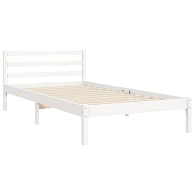 vidaXL Rám postele s čelem bílý 100 x 200 cm masivní dřevo
