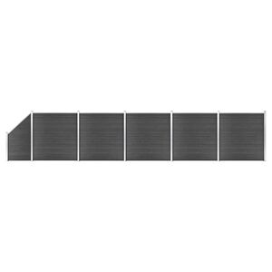 vidaXL Set plotov&eacute;ho d&iacute;lce WPC 965 x (105&ndash;186) cm čern&yacute;