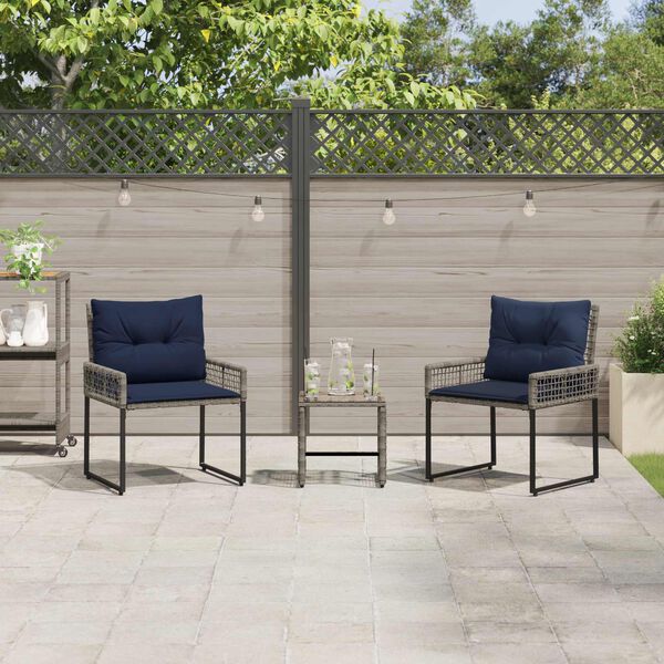 vidaXL Sada venkovn&iacute;ho n&aacute;bytku s pol&scaron;t&aacute;řem ocel