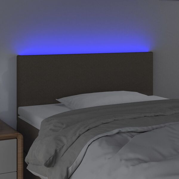 vidaXL Čelo postele s LED taupe 90x5x78/88 cm textil