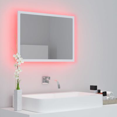 vidaXL LED koupelnové zrcadlo bílé 60 x 8,5 x 37 cm akrylové