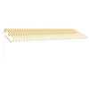 vidaXL Ručně zatahovac&iacute; mark&yacute;za s LED světlem 500 x 300 cm žlutob&iacute;l&aacute;