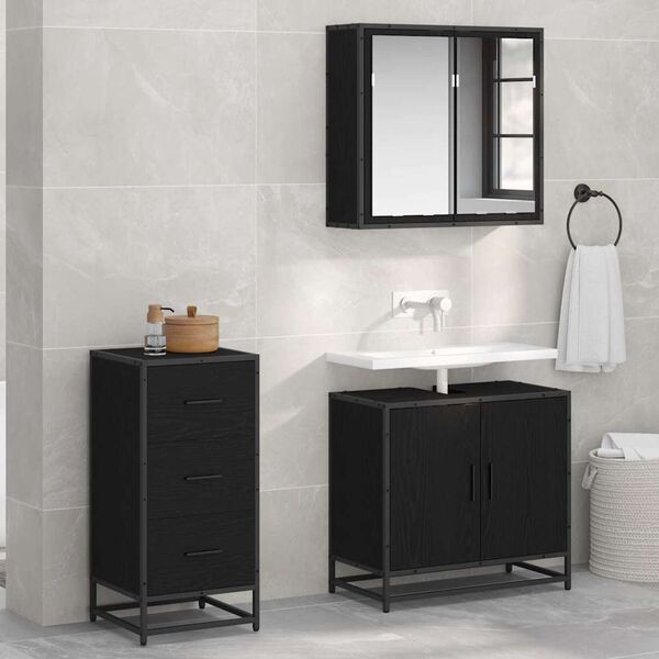 vidaXL Serv&iacute;rovac&iacute; skř&iacute;ň Čern&yacute; dub 35.5 x 35 x 76 cm