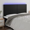 vidaXL Čelo postele s LED černé 160x5x118/128 cm umělá kůže