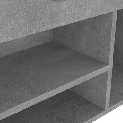 vidaXL Botník s poduškou betonově šedý 104 x 30 x 49 cm dřevotříska