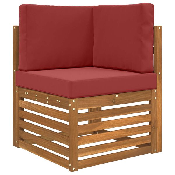 vidaXL Venkovn&iacute; pol&scaron;t&aacute;ř na pohovku 3 pcs v&iacute;nov&aacute; červen&aacute; Polyester