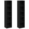 vidaXL Skř&iacute;ňky na CD 2 ks Čern&yacute; dub 21x16x93,5 cm Dřevěn&eacute; konstrukce
