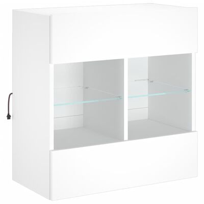 vidaXL Nástěnná TV skříňka s LED osvětlením bílá 58,5 x 30 x 60,5 cm