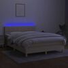 vidaXL Box spring postel s matrac&iacute; a LED kr&eacute;mov&aacute; 140x200 cm textil