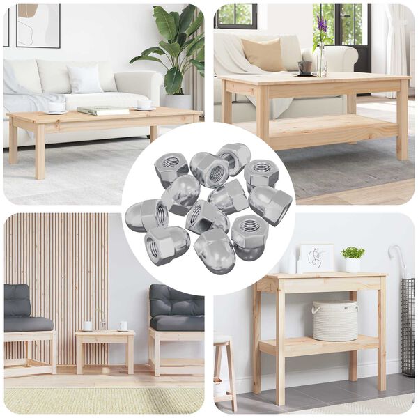 vidaXL Matice 12 pcs Stř&iacute;brn&aacute; M6 x 10 mm Železo