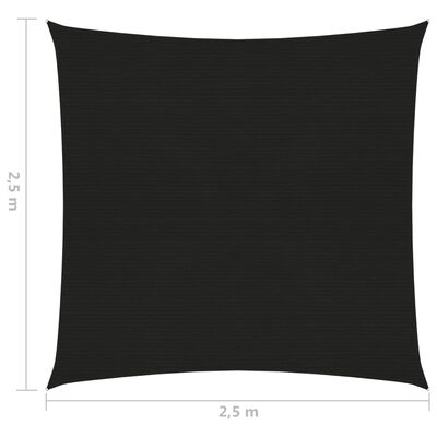 vidaXL Stínící plachta 160 g/m² černá 2,5 x 2,5 m HDPE