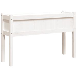 vidaXL Zahradn&iacute; truhl&iacute;k s nohami b&iacute;l&yacute; 110x31x70 cm masivn&iacute; borovice