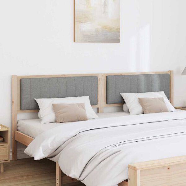 vidaXL Čalouněn&eacute; čelo postele s čelo Hněd&aacute; 200 cm Masivn&iacute; borov&eacute; dřevo