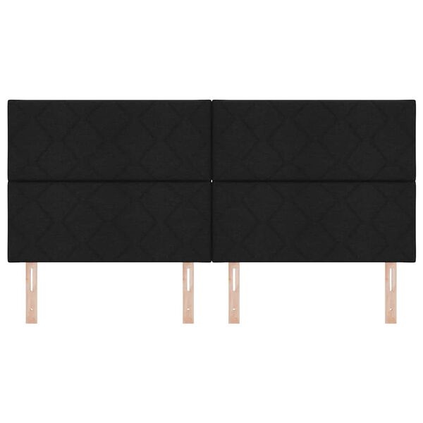 vidaXL Čelo postele s čelo Čern&aacute; 200 cm Uměl&aacute; kůže