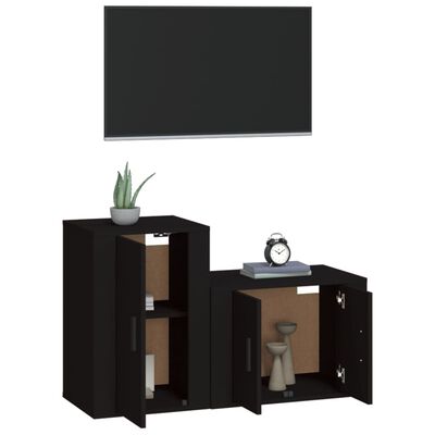 vidaXL 2dílný set TV skříněk černý kompozitní dřevo