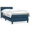 vidaXL Box spring postel s matrac&iacute; tmavě modr&aacute; 80x220 cm samet