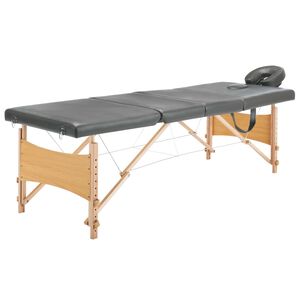vidaXL Mas&aacute;žn&iacute; stůl se 4 z&oacute;nami dřevěn&yacute; r&aacute;m antracitov&yacute; 186 x 68 cm