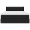 vidaXL Postel s &uacute;ložn&yacute;m prostorem a LED osvětlen&iacute;m Čern&aacute; 140 x 200 cm