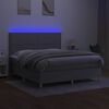 vidaXL Box spring postel s matrac&iacute; a LED světle &scaron;ed&aacute; 160x200 cm textil