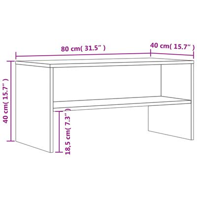 vidaXL TV stolek šedý sonoma 80 x 40 x 40 cm kompozitní dřevo