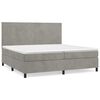 vidaXL Box spring postel s matrac&iacute; světle &scaron;ed&aacute; 200x200 cm samet