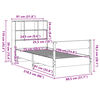 vidaXL Postel s knihovnou bez matrace hněd&aacute; 75x190 cm masivn&iacute; borovice