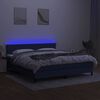 vidaXL Box spring postel s matrac&iacute; a LED modr&aacute; 180x200 cm textil